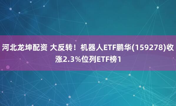 河北龙坤配资 大反转！机器人ETF鹏华(159278)收涨2.3%位列ETF榜1